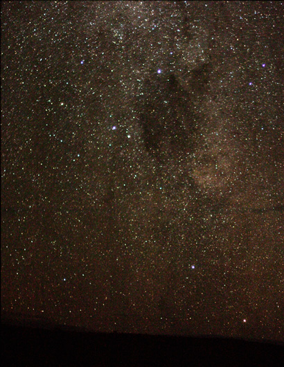 Das Kreuz des S�dens und die als Kohlensack bekannte Dunkelwolke (rechts)